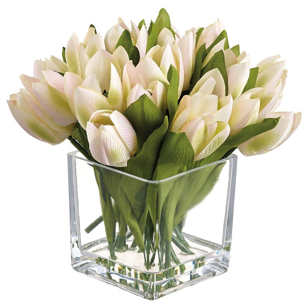 8" Tulip in Glass Vase