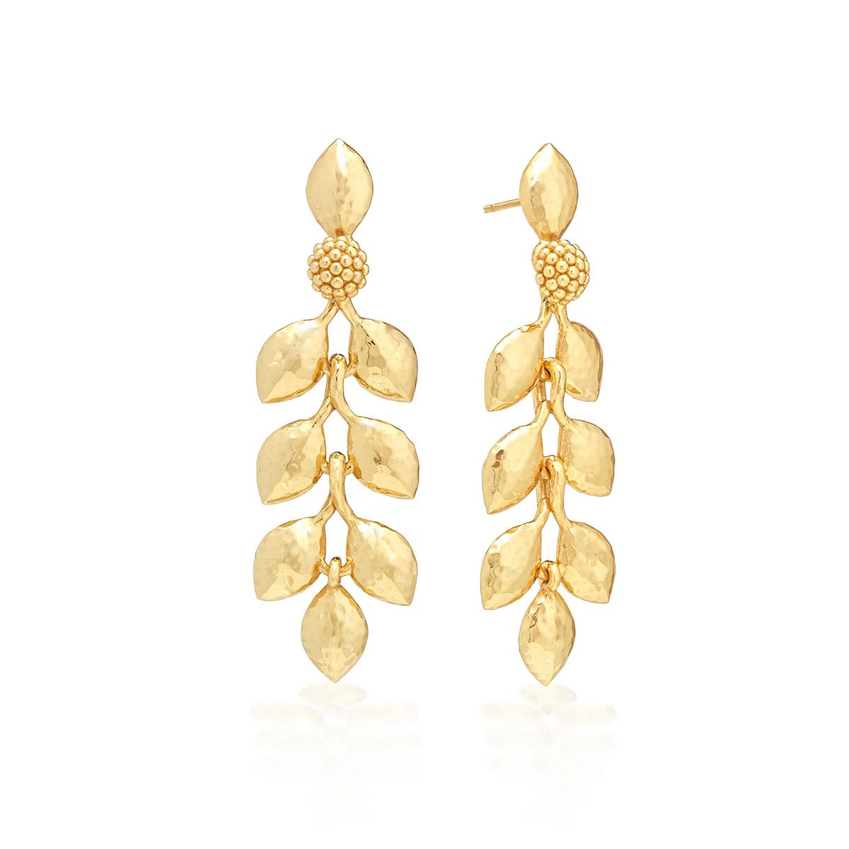 Golden Laurel  Dangle Earrings - Gold