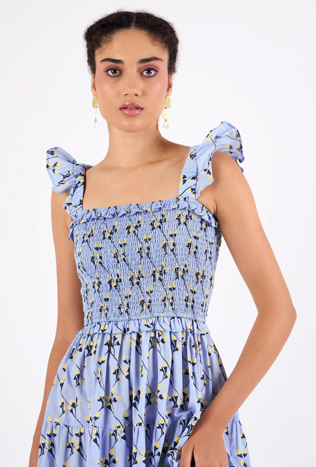 Mia Dress-Gordes Bluebell