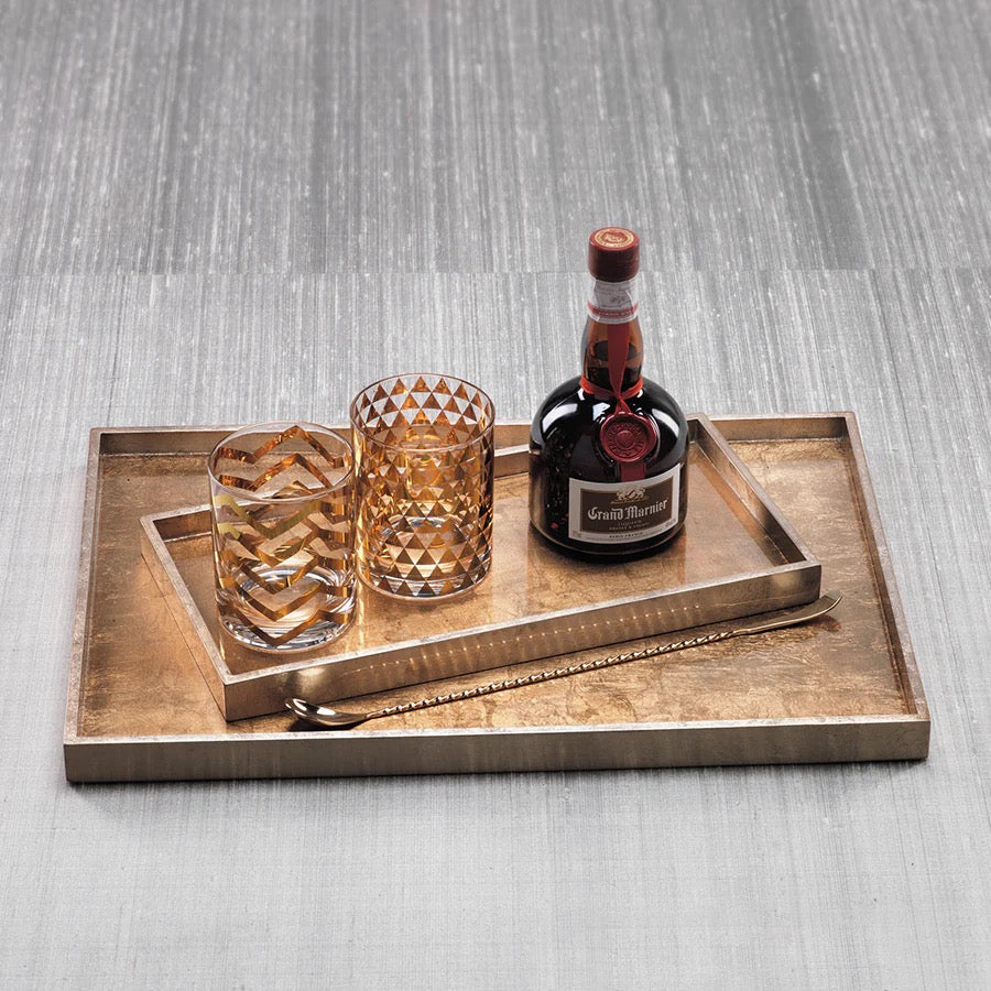 Antique Gold & Silver Serving Tray Rectangle
