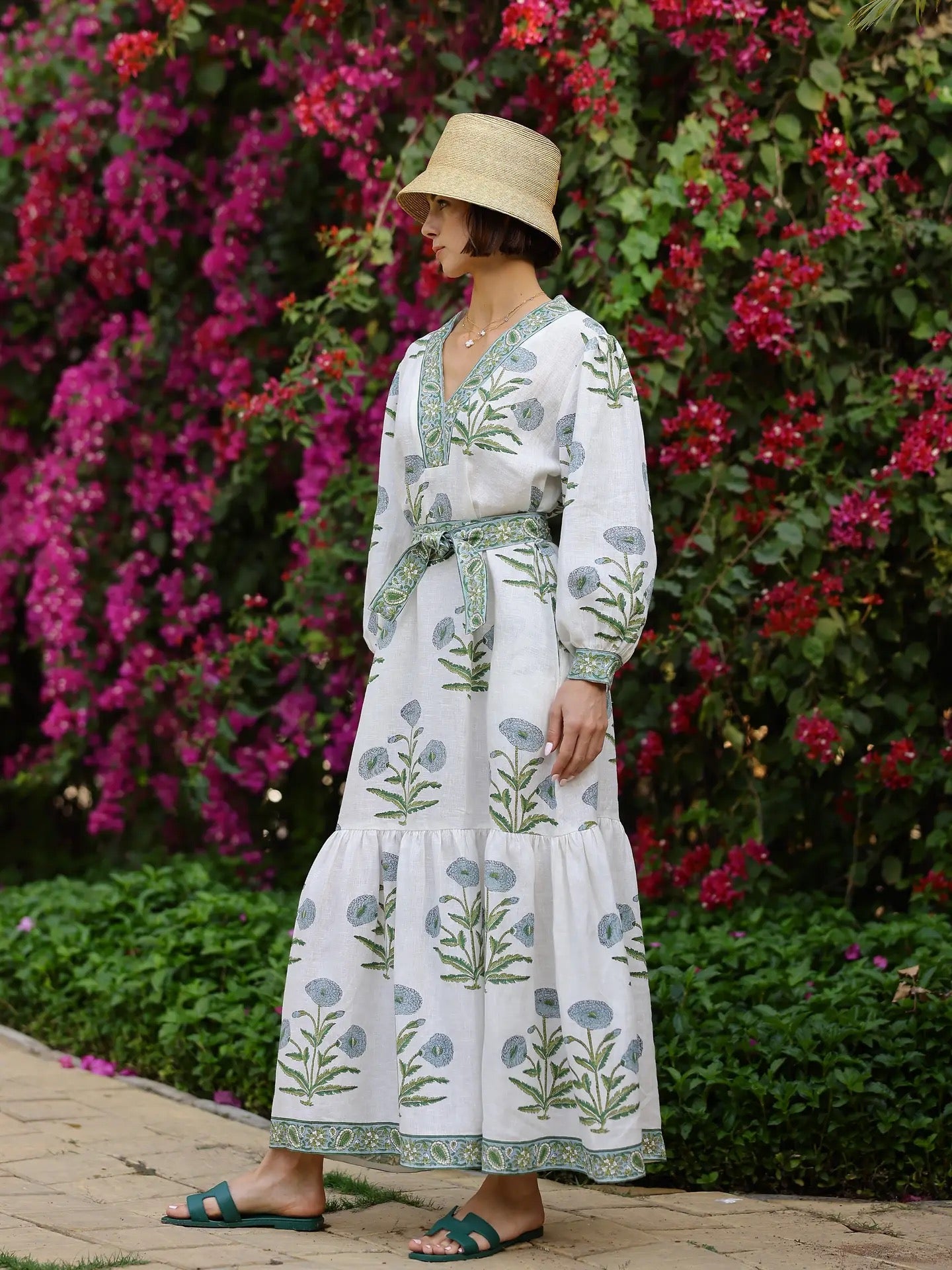 Capri Maxi Dress Blue Flower