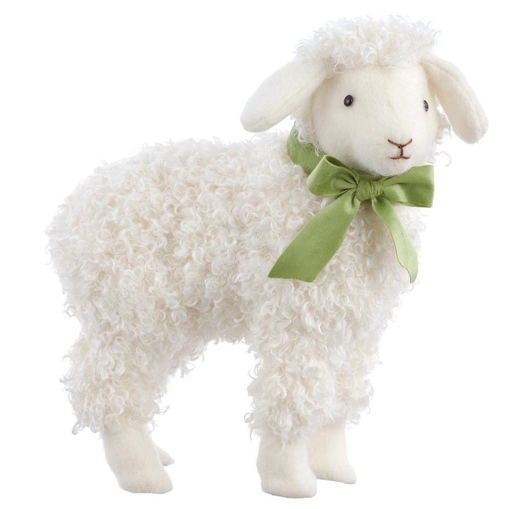 Sheep  White Green Bow