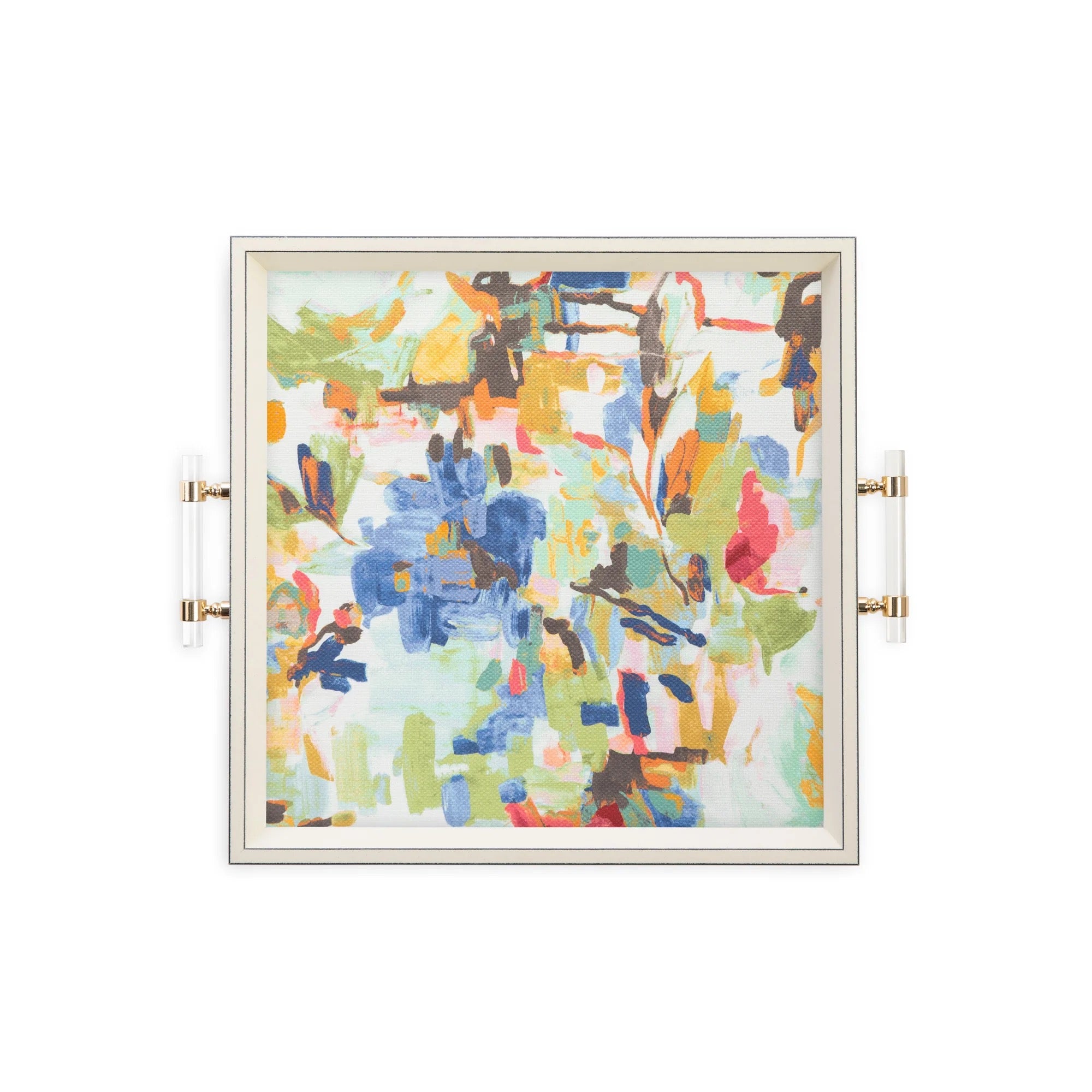 Square Serving Tray with Acrylic Handles