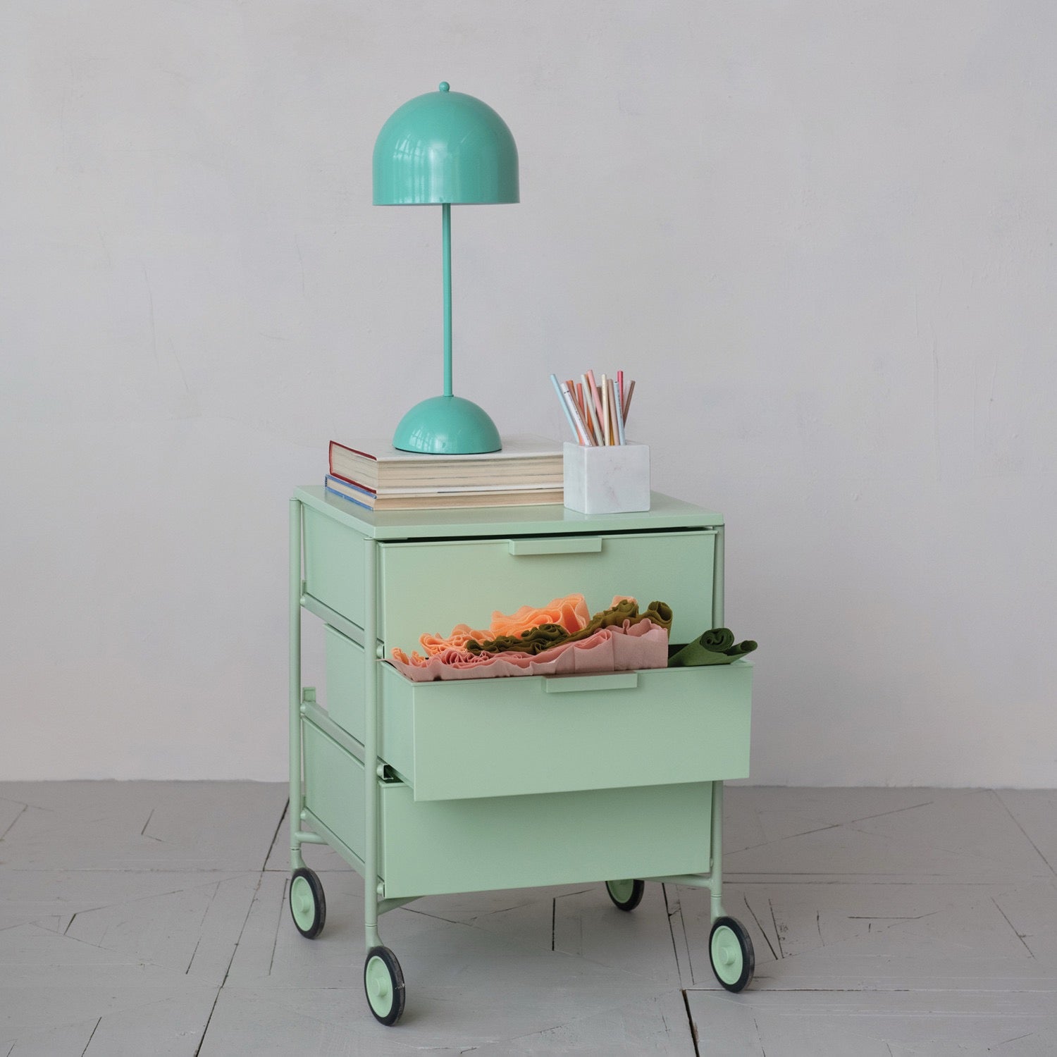 Aqua Metal Table Lamp
