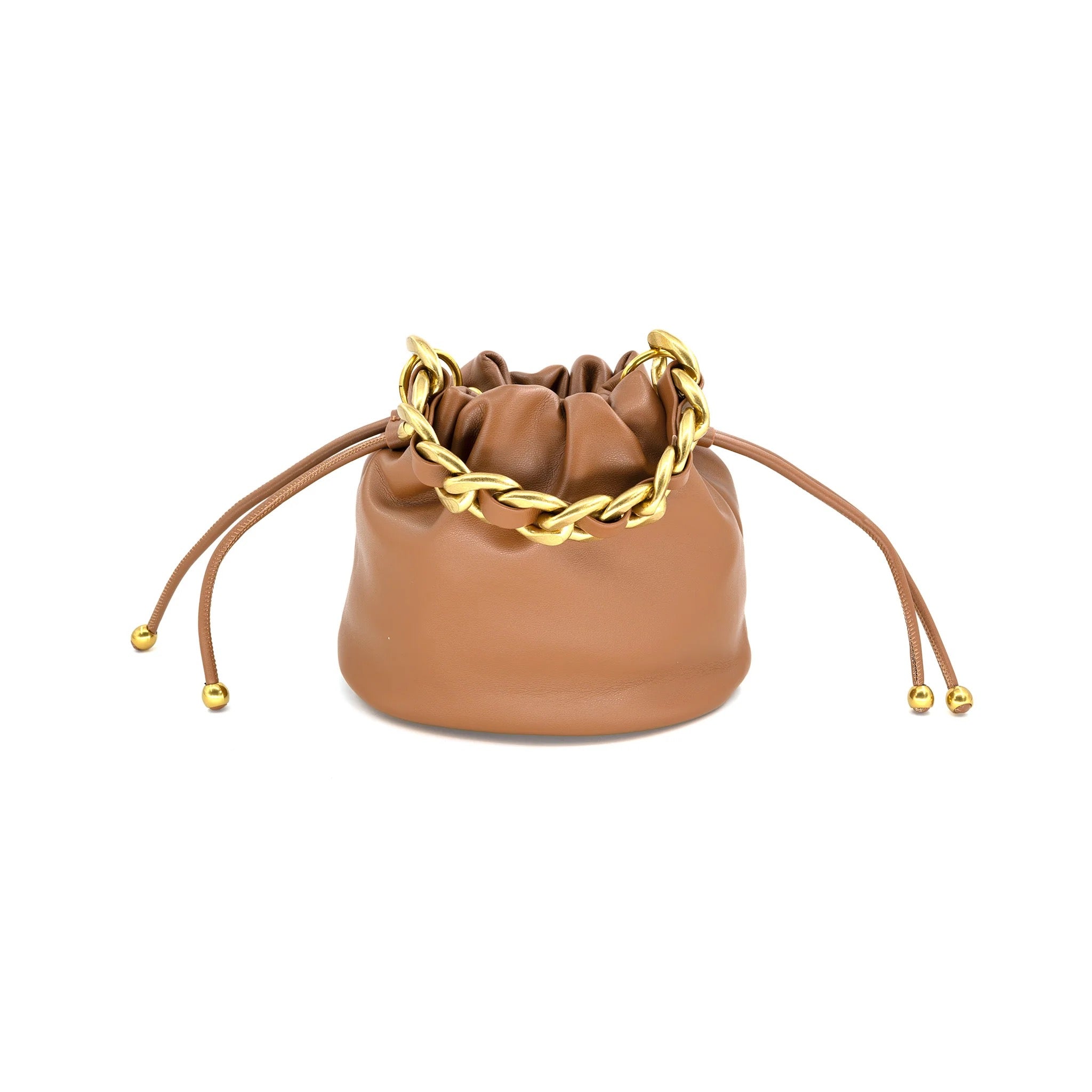 Tie Bucket Bag with Link Handle