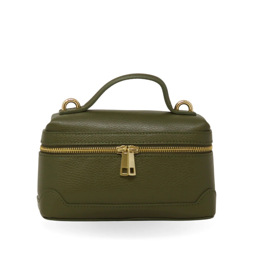 Leather/Suede Box Crossbody Bag