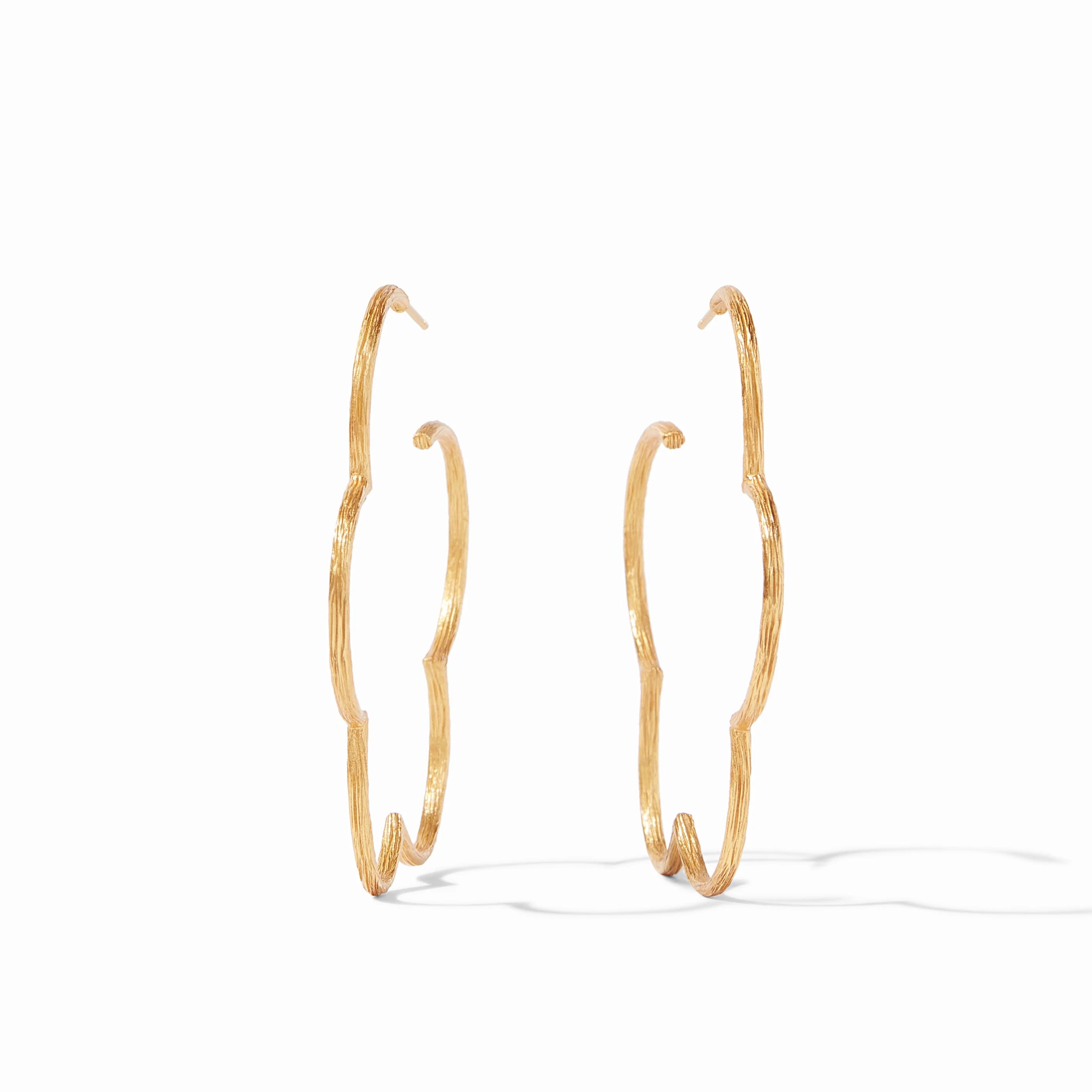 Gardenia Textured Hoop- Gold
