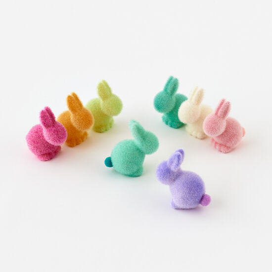 Flocked Pastel Seated Bunny 3.5"