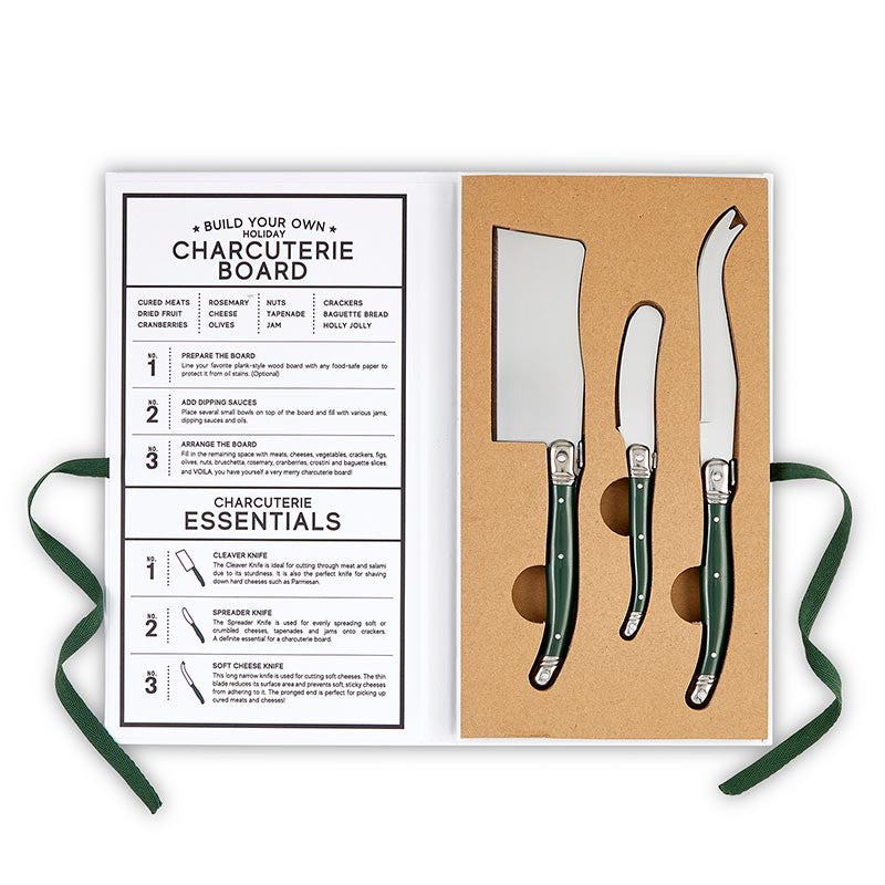 Green Charcuterie Knives Holiday Book Box