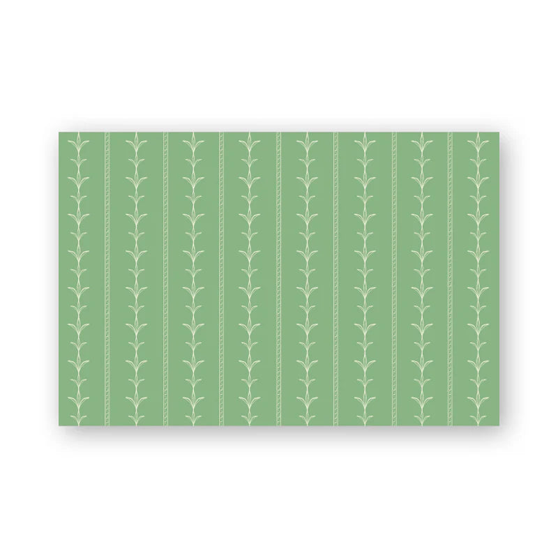 Palm Court Stripe Green Placemats - 24 Sheets