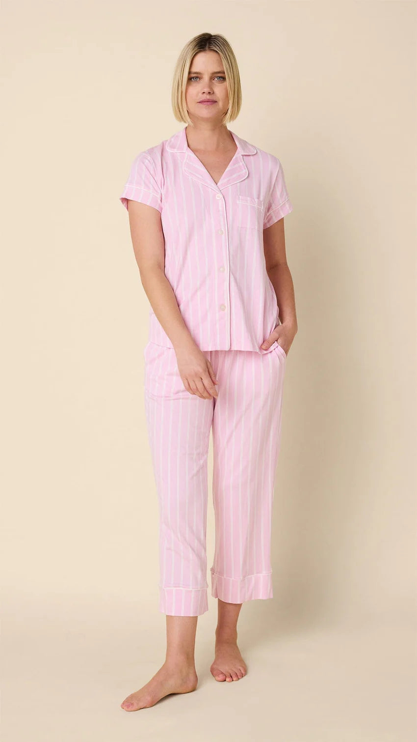 Heritage Stripe Pima Capri Set