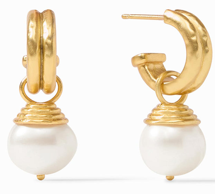 Astor Pearl Hoop & Charm Earring - Gold