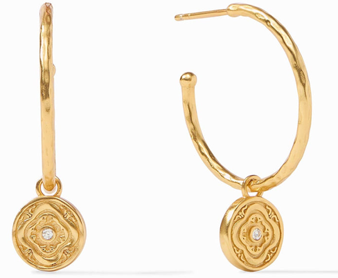 Astor Hoop & Charm Earring - Gold