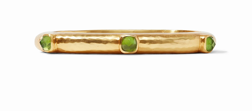 Catalina Stone Hingle Bangle- Iridescent Jade Green