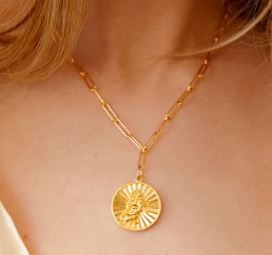 Strength Lion Coin Necklace