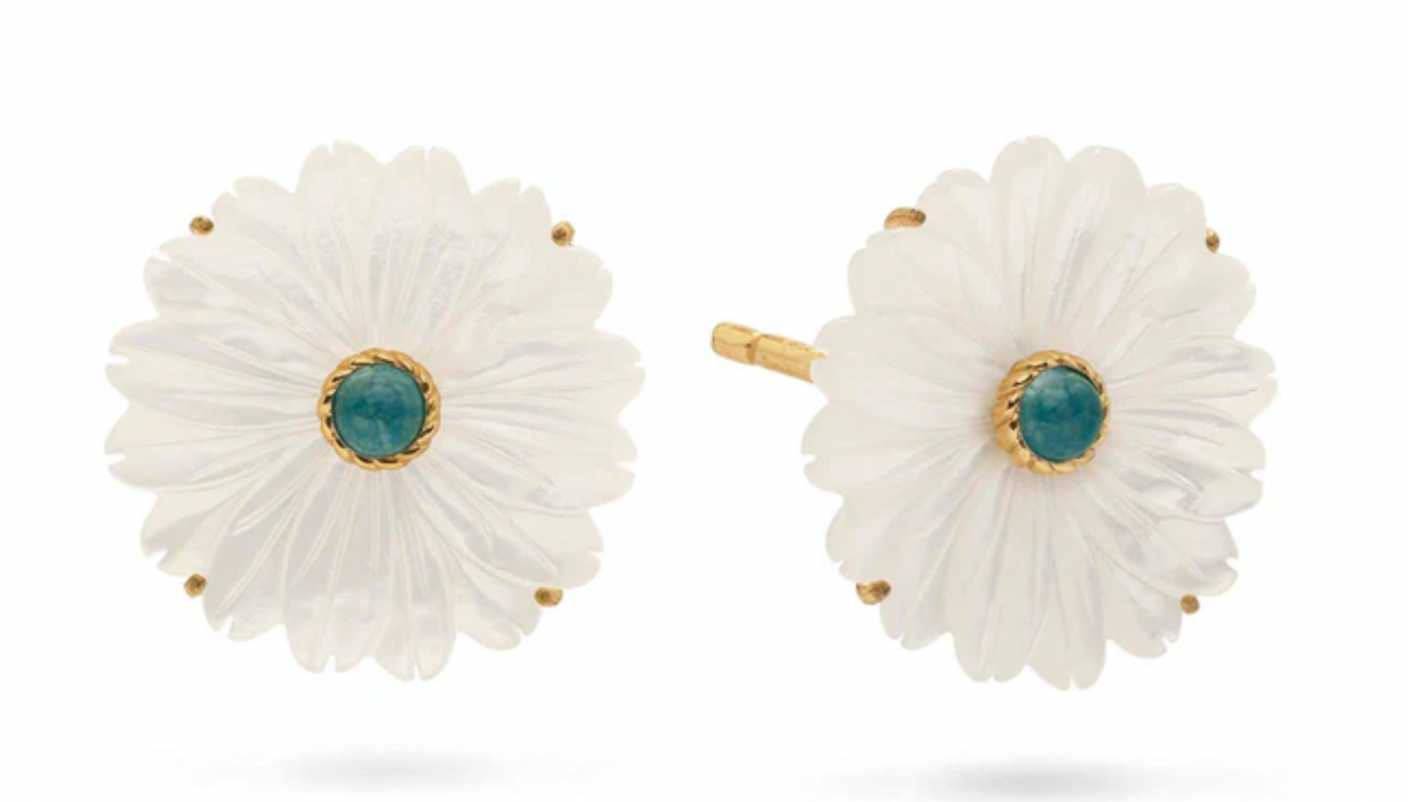 Mermaid Garden Flower Stud Earrings