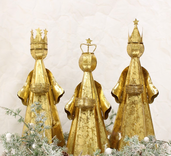14" Wisemen Gold Leafed