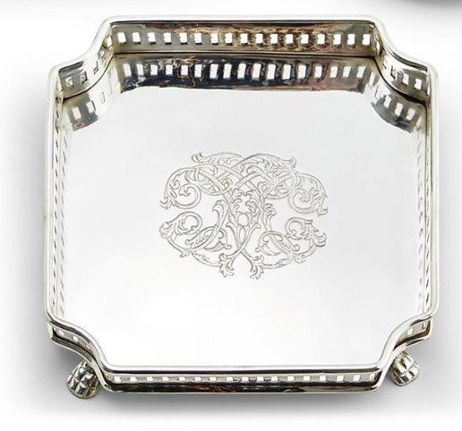 Engraved Silver Tray