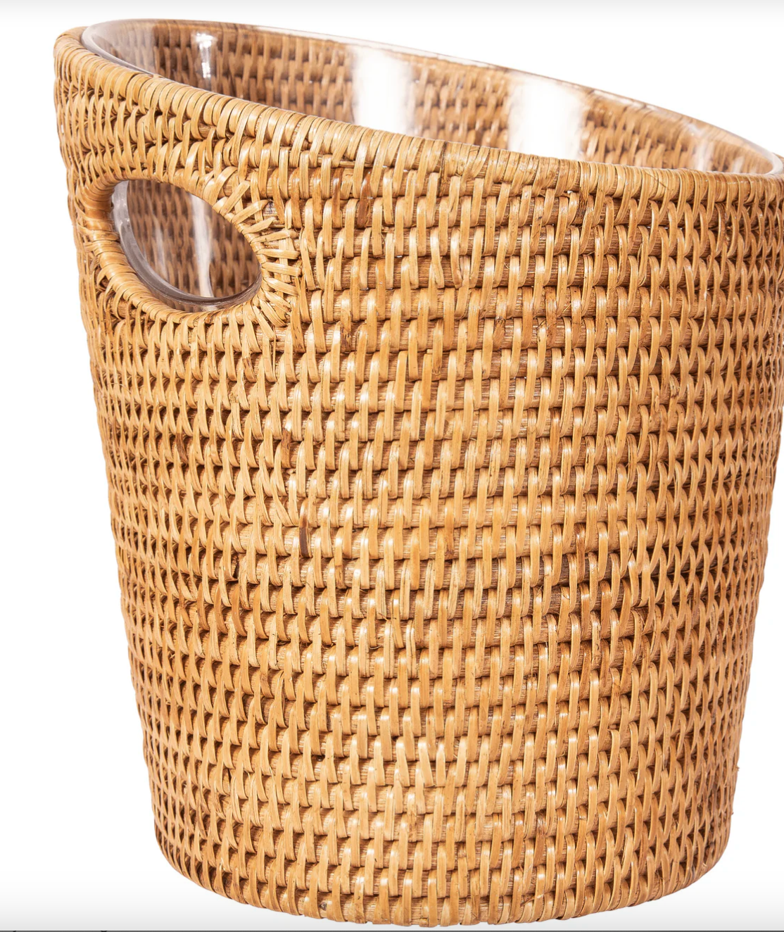 Small Rattan Champagne Bucket with Acrylic