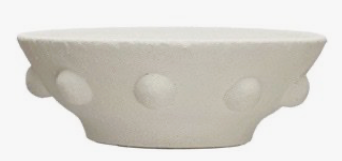 Decorative Coarse Terra-cotta Bowl w/ Raised Dots