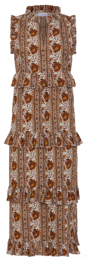 Mumbai Stripe Brown Julia Dress