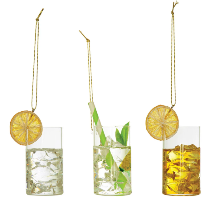 4" High Cocktail Ornament - 3 styles