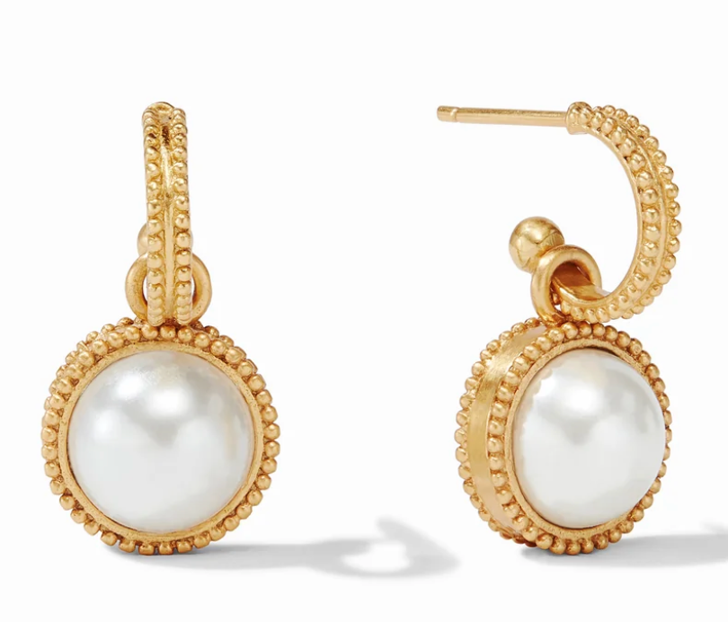 Fleur de Lis Hoop and Charm Earring