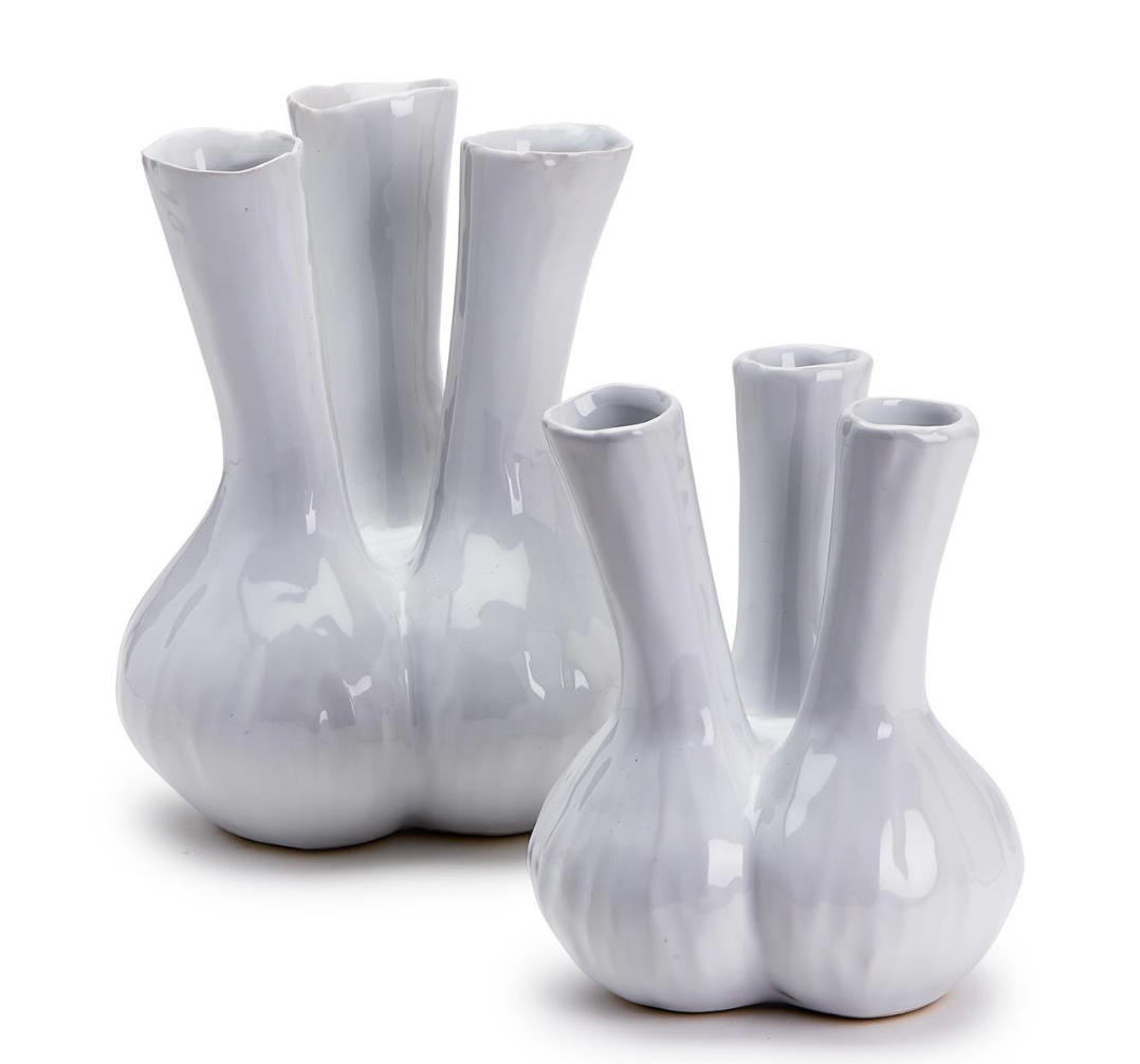 3 Stem White Vase