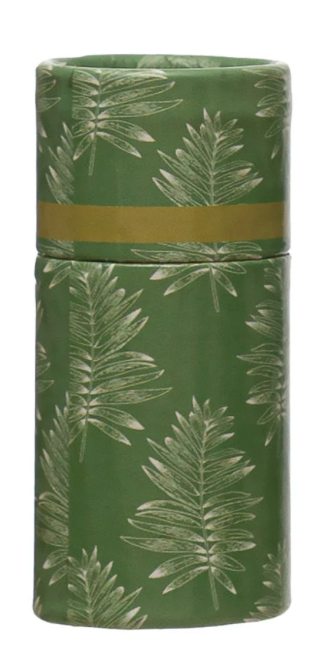 Tube Matchbox with Leaves Print