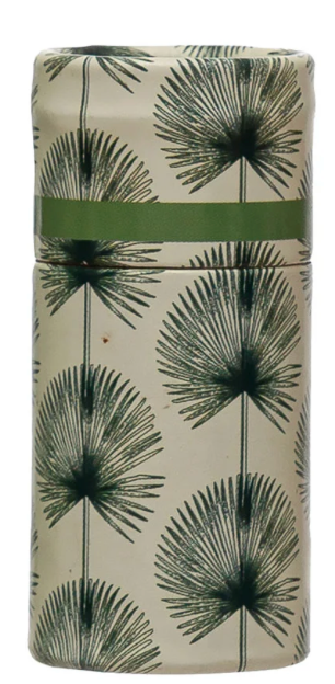 Tube Matchbox with Leaves Print