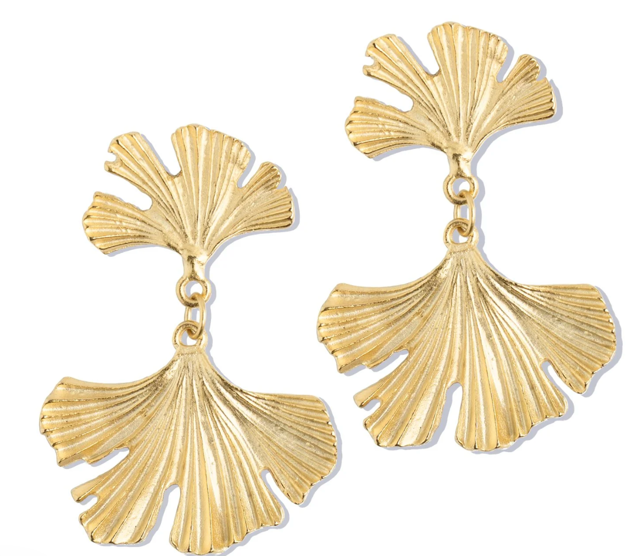 Gold Ginkgo Leaf Earring