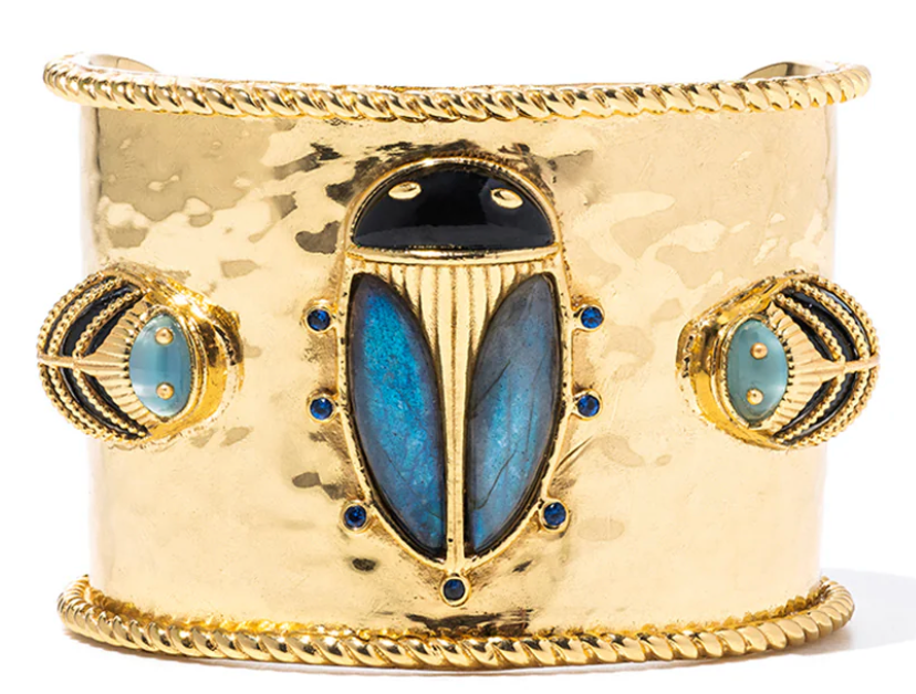 Scarab Grande Cuff - Blue Labradorite Agate