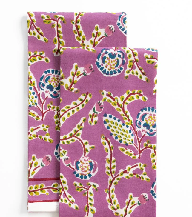 Climbing Dahila Lilac Tea Towels