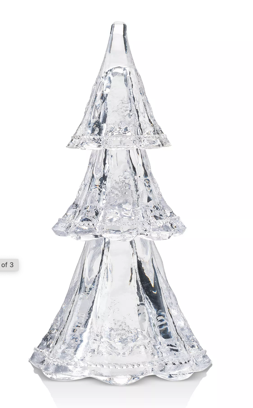 Juliska Berry & Tread 9" Stackable Glass Trees Small Set of 3