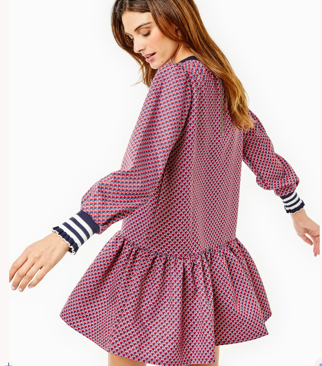 Vine Dress- Navy / Cherry Stars