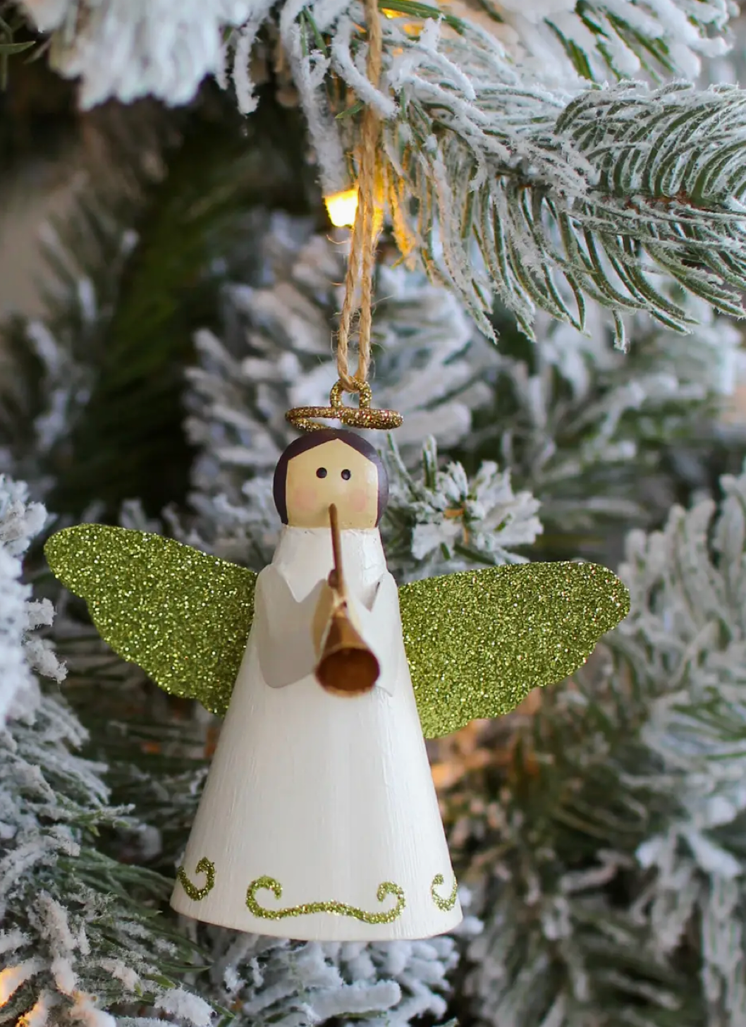 2.5" Tin Angel W/Trumpet Ornament