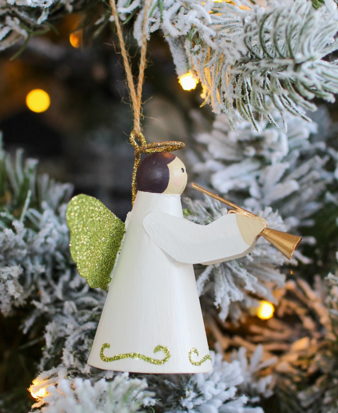 2.5" Tin Angel W/Trumpet Ornament