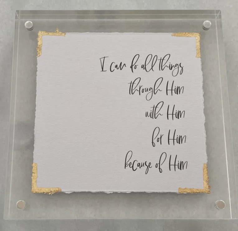 5x5 Acrylic Frame with Bible Verse