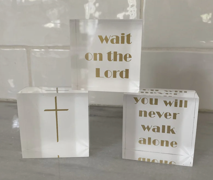 2" Simple Squares Acrylic Block