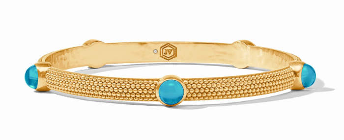 Cabochon Bangle- Iridescent London Blue- M