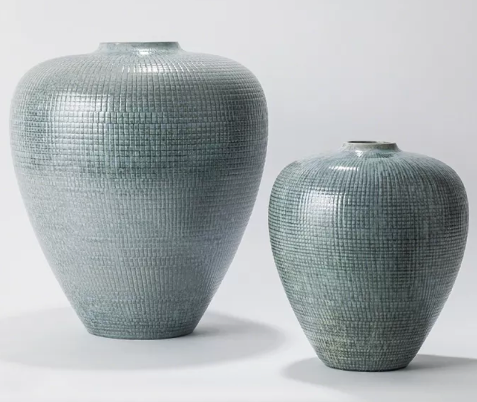 Check Bulbous Vase