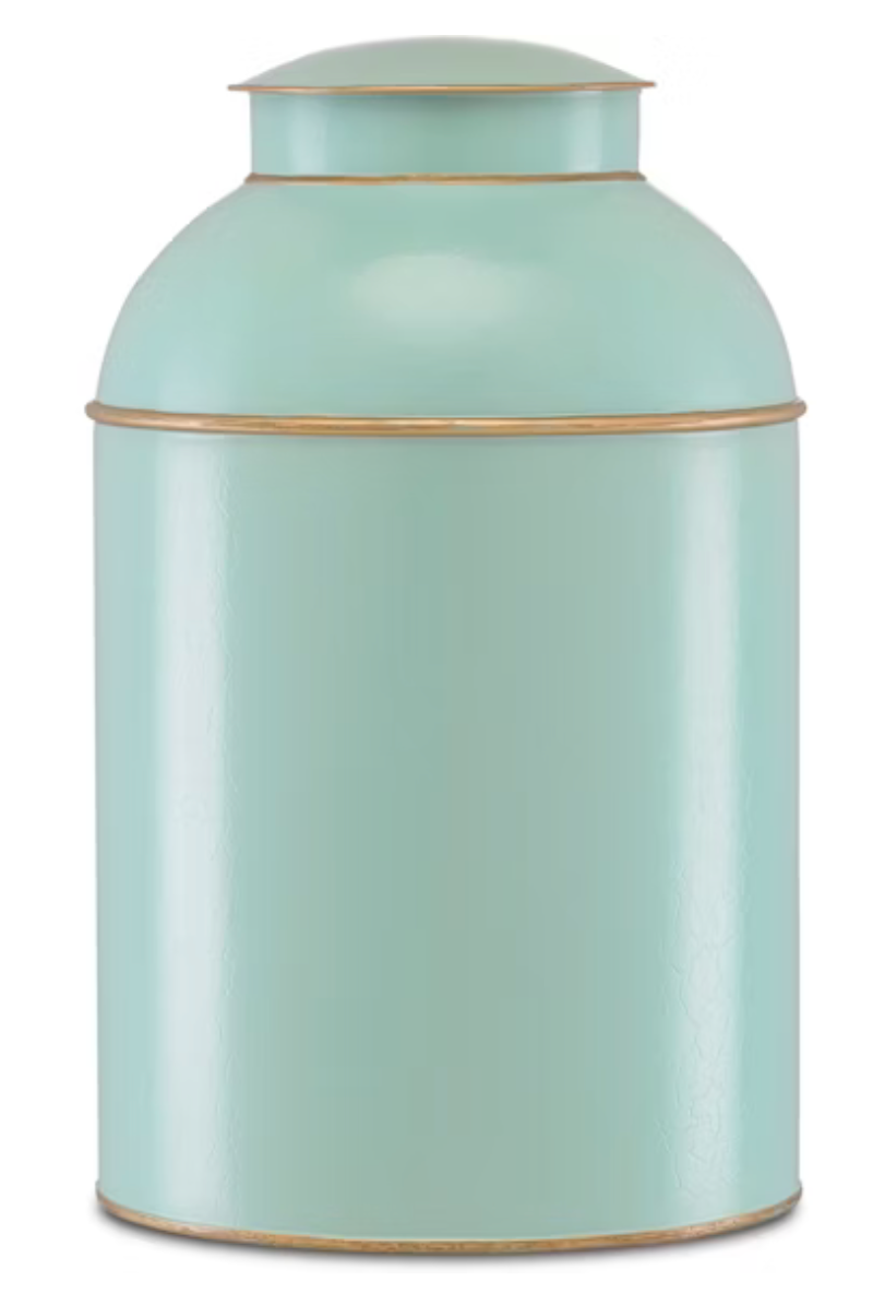 London Large Pale Blue Tea Box