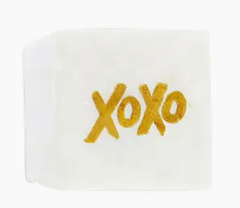 3" Capiz Box - Xoxo (Gold/White)