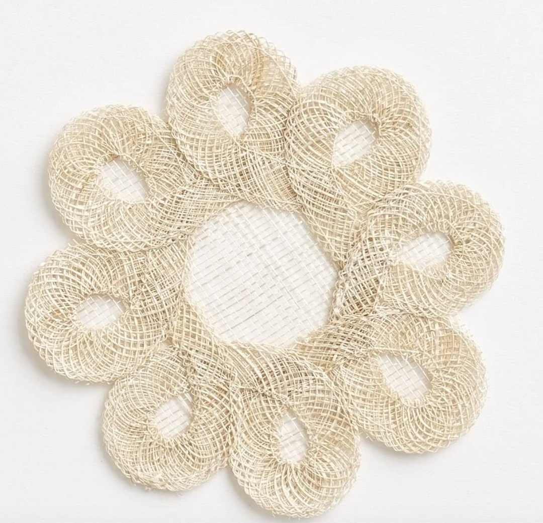 Woven Doodles Coaster Natural