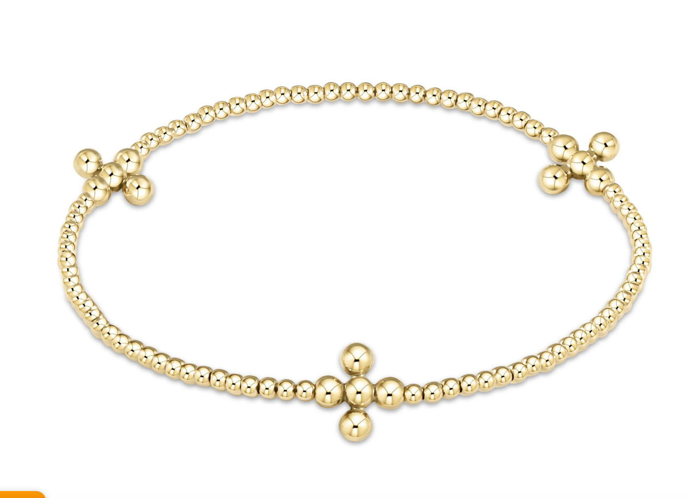 Signature Cross 2.5mm Gold Pattern 4mm Beaded Cross