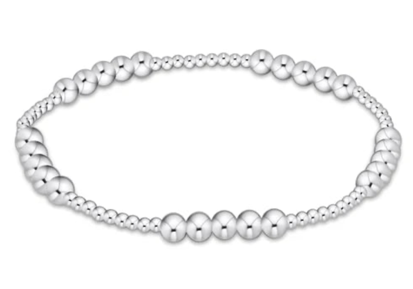 Classic Blissful Pattern 2mm Bead Bracelet- 4mm Sterling