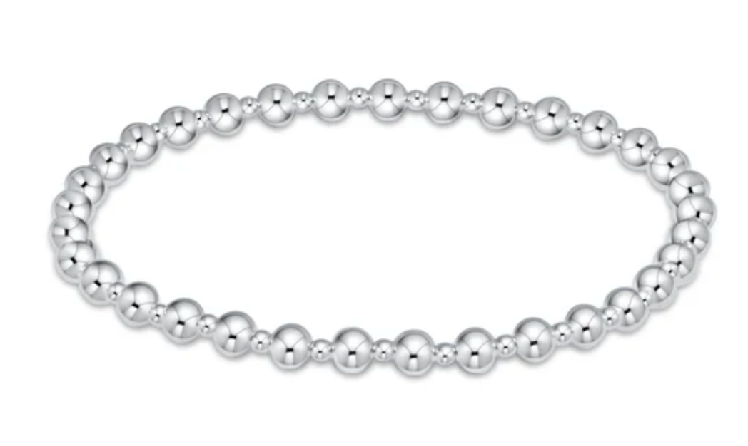classic grateful pattern 4mm bead bracelet - sterling