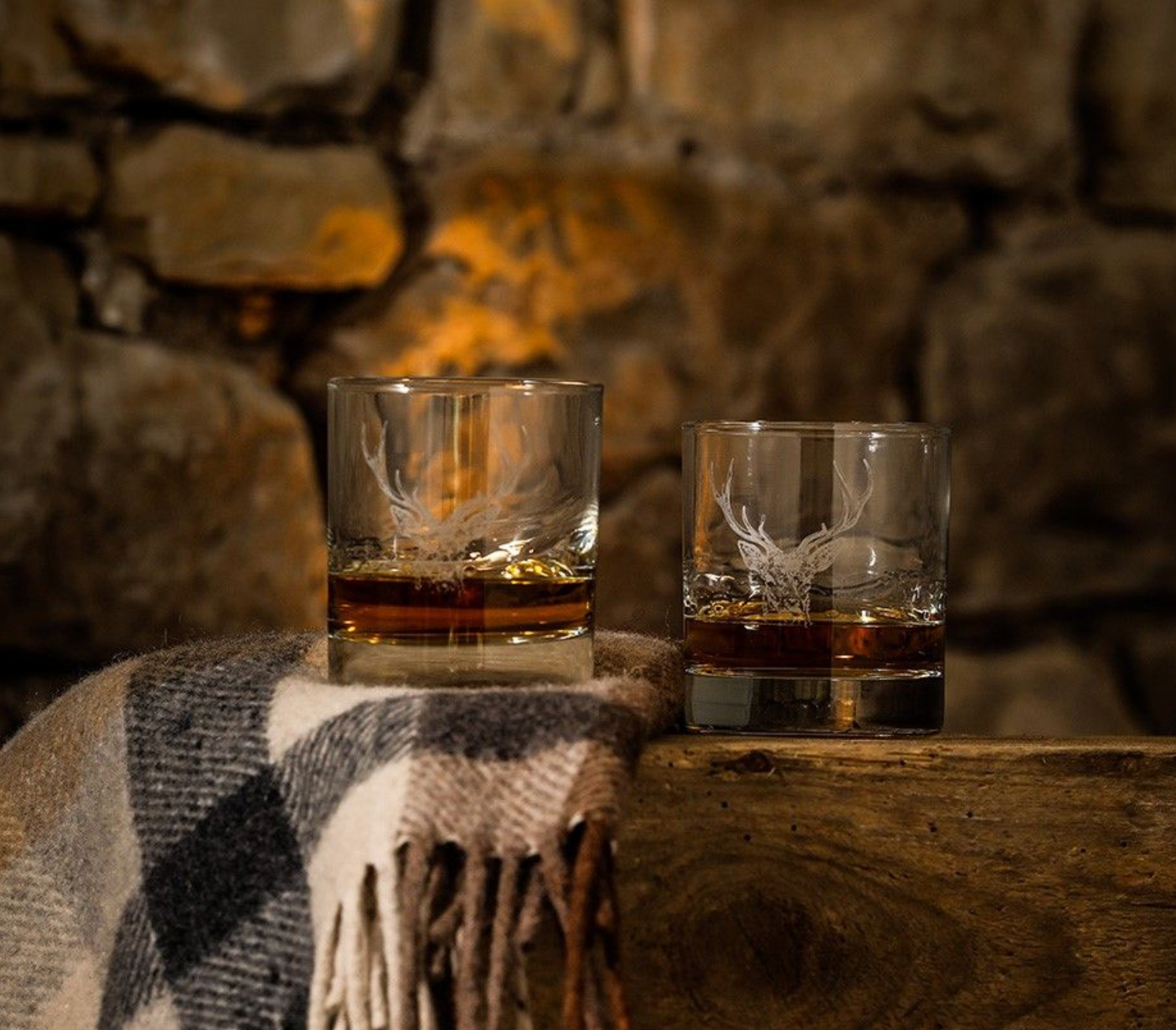 2 Glass Tumblers - Stag Prince