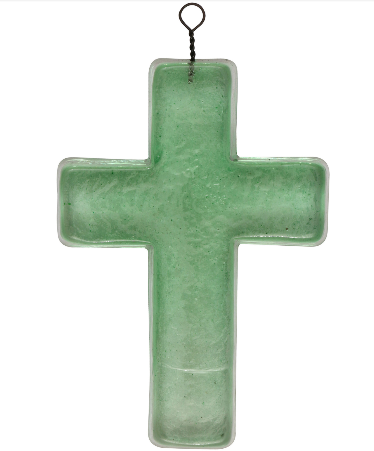 Recycled Glass Hanging Cross