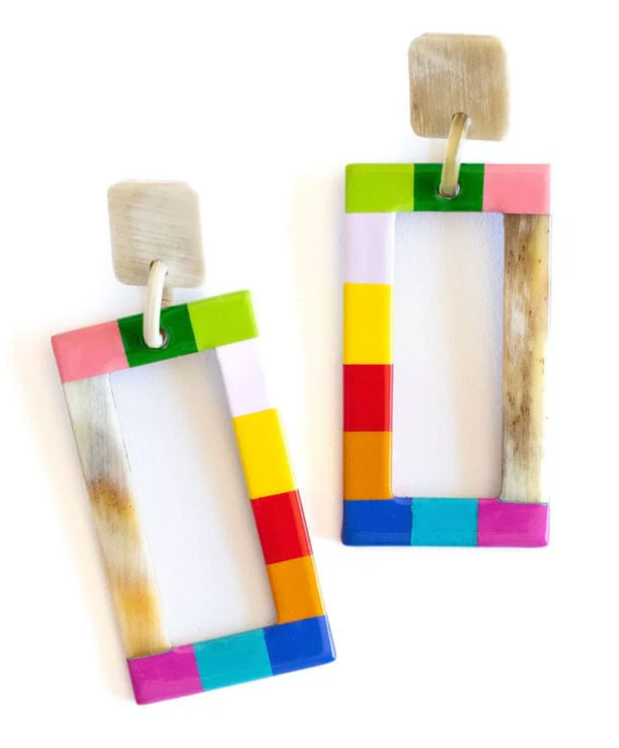 Rainbow Colorblock Earrings